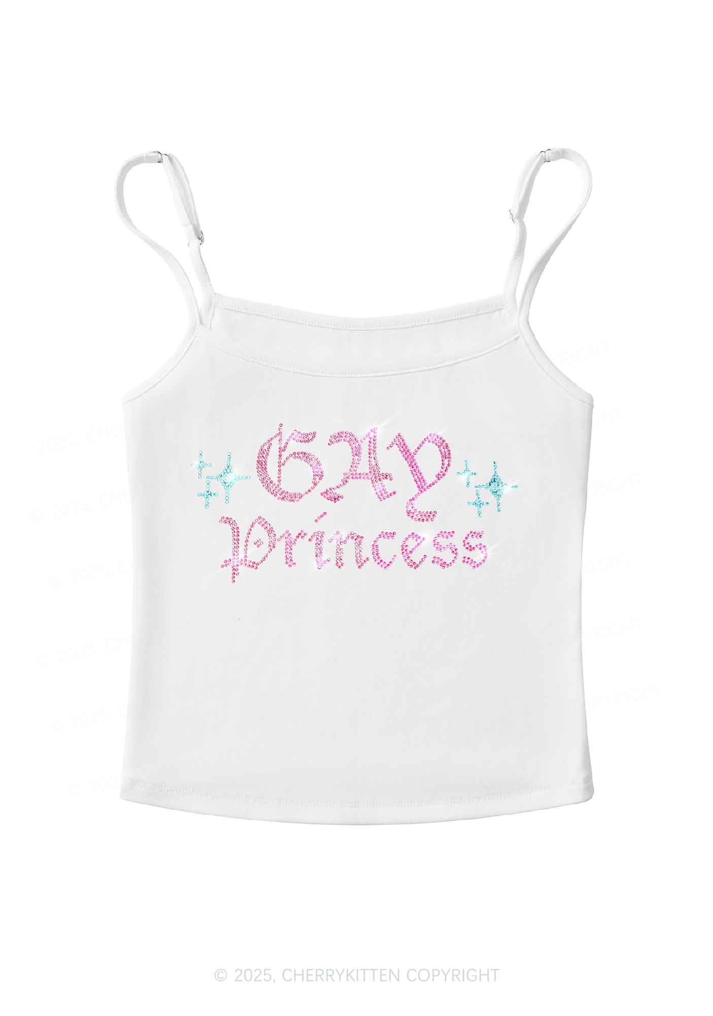 Rhinestone Gay Princess Pride Y2K Spaghetti Strap Cami Cherrykitten