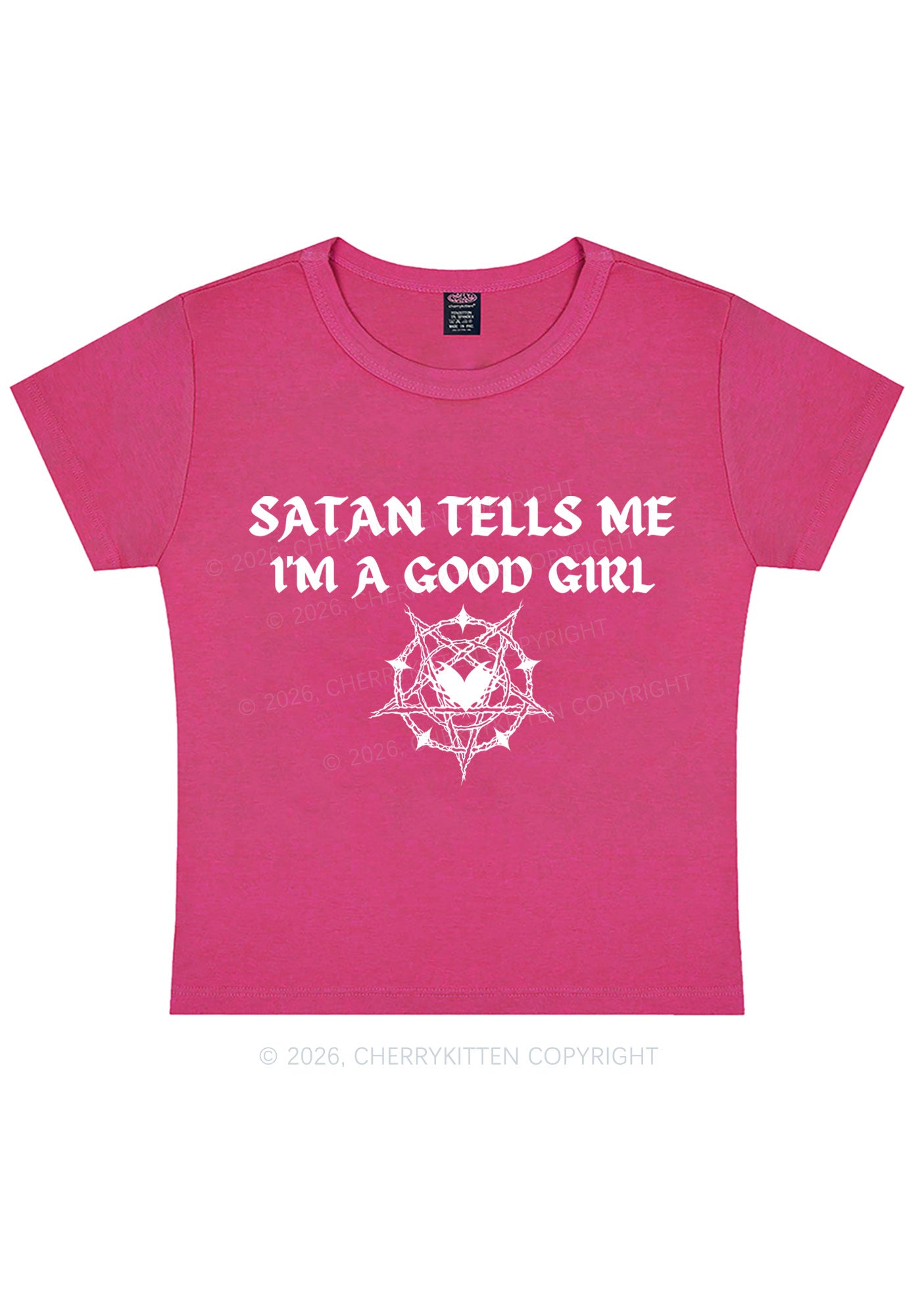 Halloween Im A Good Girl Y2K Baby Tee Cherrykitten