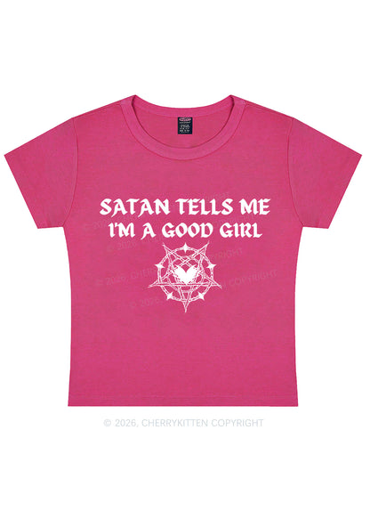 Halloween Im A Good Girl Y2K Baby Tee Cherrykitten