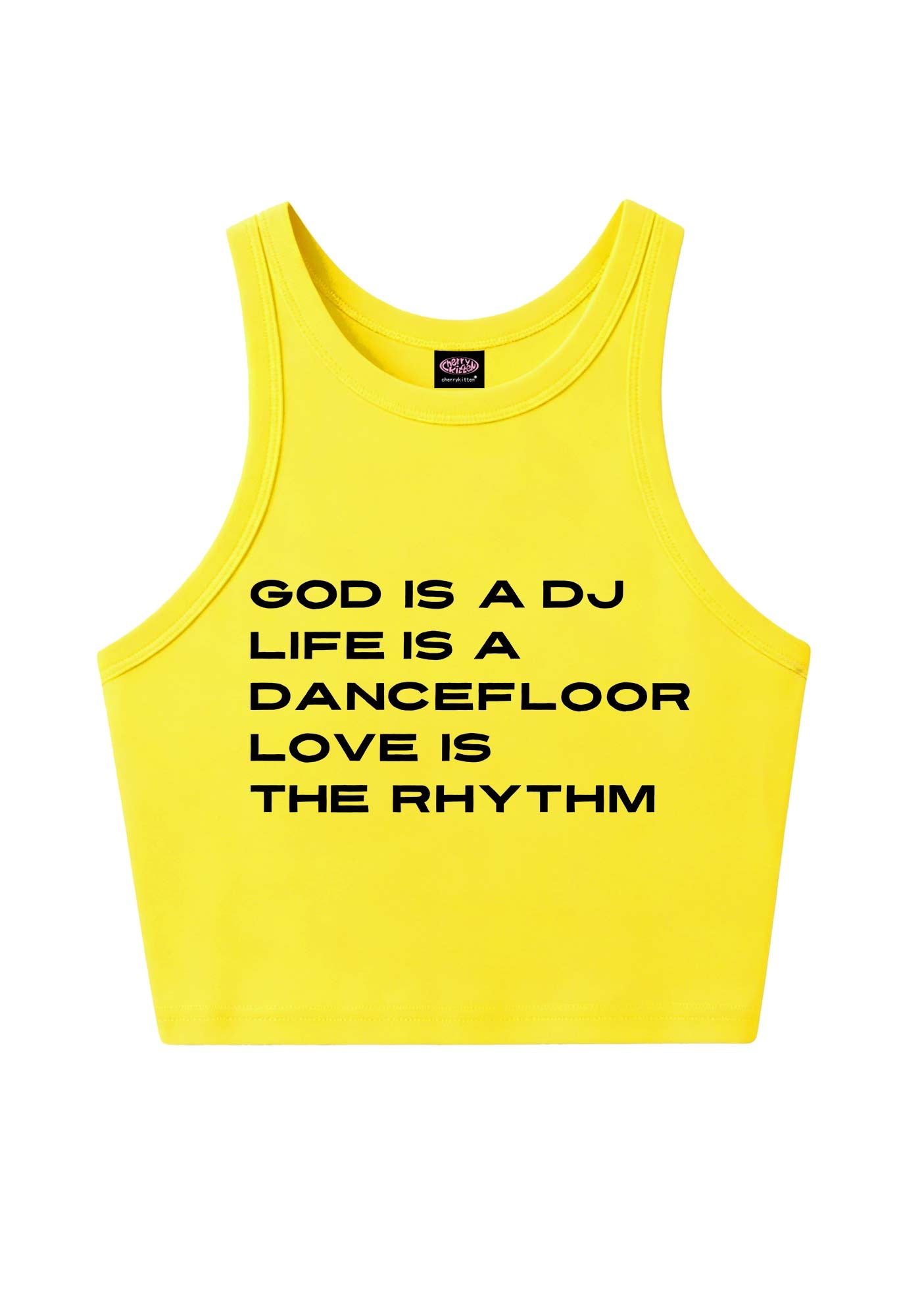 Love Is The Rhythm Y2K Crop Tank Top Cherrykitten