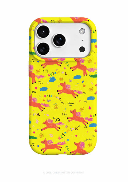 Orange Pony On Yellow Y2K Phone Case Cherrykitten
