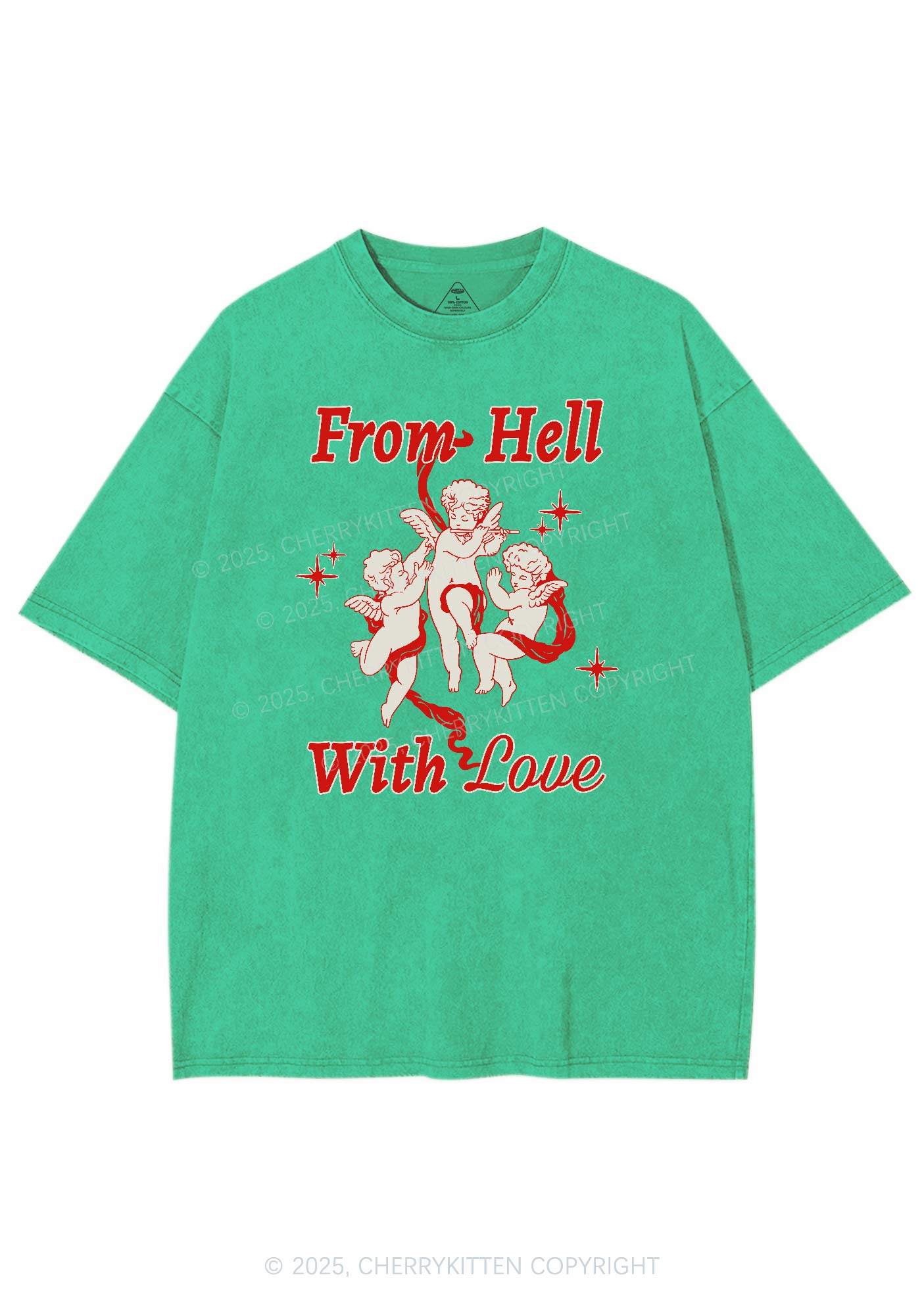Cupids From Hell Y2K Shirts Washed Tee Cherrykitten