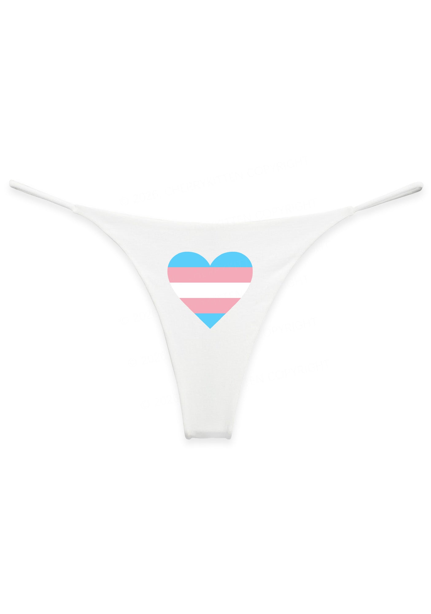 Trans Heart Pride Y2K Bikini String Thong Cherrykitten