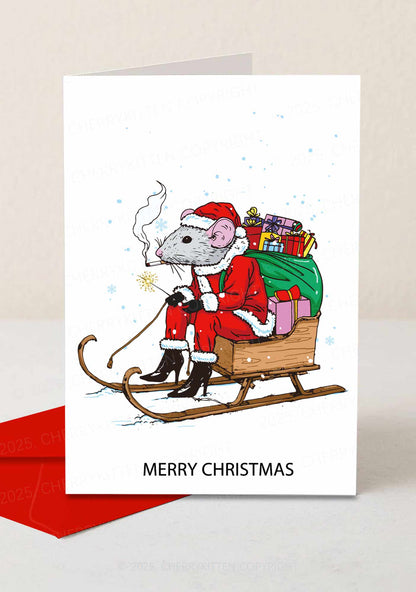 Merry Christmas Rat Gift Card