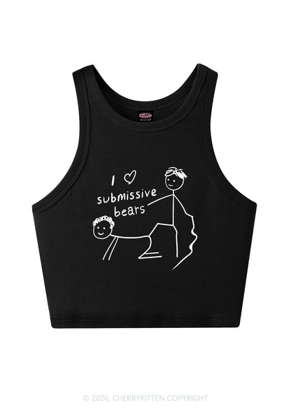 I Love S Bears Y2K Crop Tank Top Cherrykitten