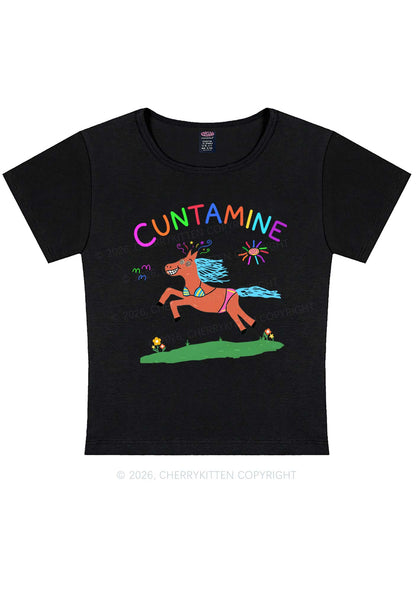 Cxxtamine Pony Y2K Baby Tee Cherrykitten