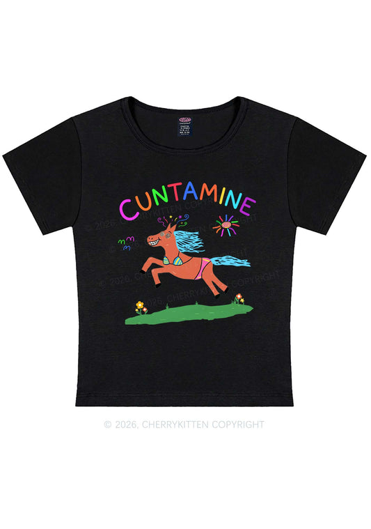 Cxxtamine Pony Y2K Baby Tee Cherrykitten
