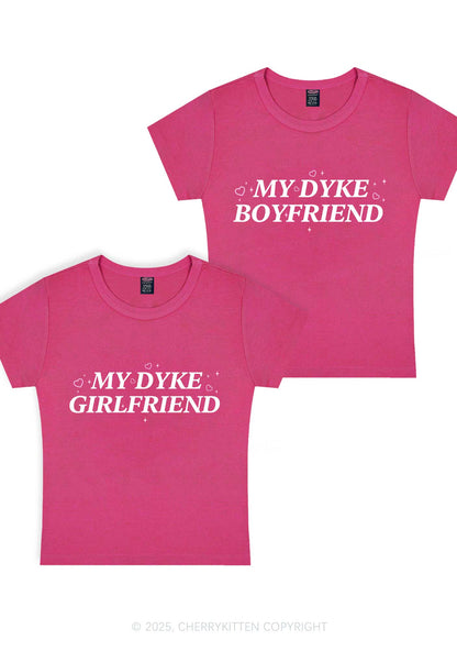 My Dyke BF GF Y2K Valentine's Day Baby Tee Cherrykitten
