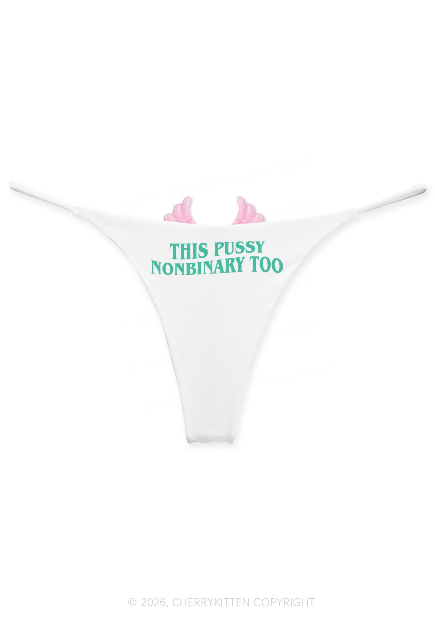 This Puxxy Nonbinary Too Y2K Goth Angel Wings Bikini String Thong Cherrykitten