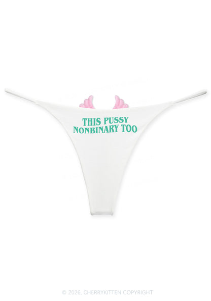This Puxxy Nonbinary Too Y2K Goth Angel Wings Bikini String Thong Cherrykitten