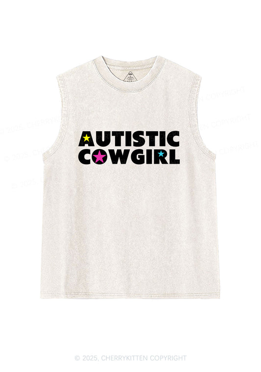 Autistic Cowgirl Y2K Washed Muscle Tank Cherrykitten