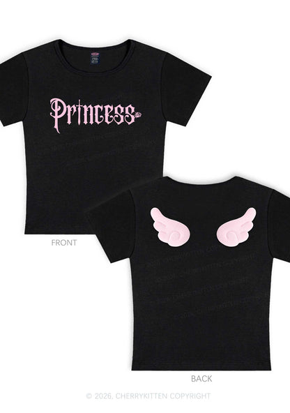 Princess Y2K Goth Angel Wings Baby Tee Cherrykitten