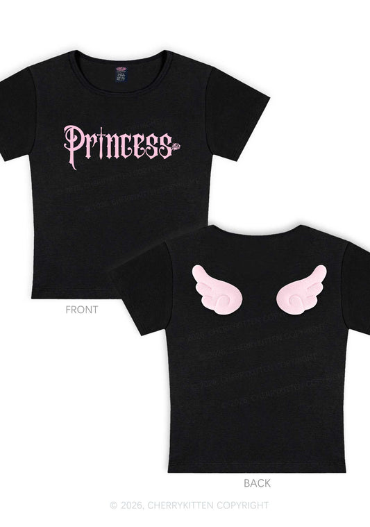 Princess Y2K Goth Angel Wings Baby Tee Cherrykitten