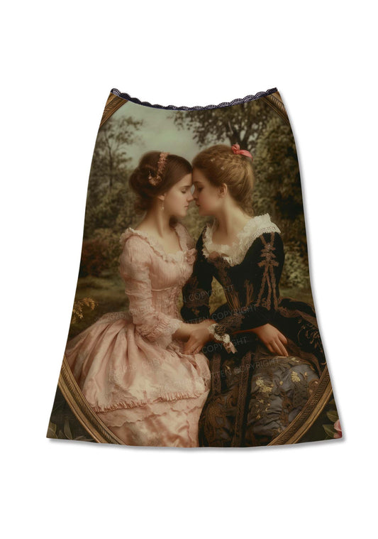 Whispers Girls Pride Y2K Print Midi Skirt Cherrykitten