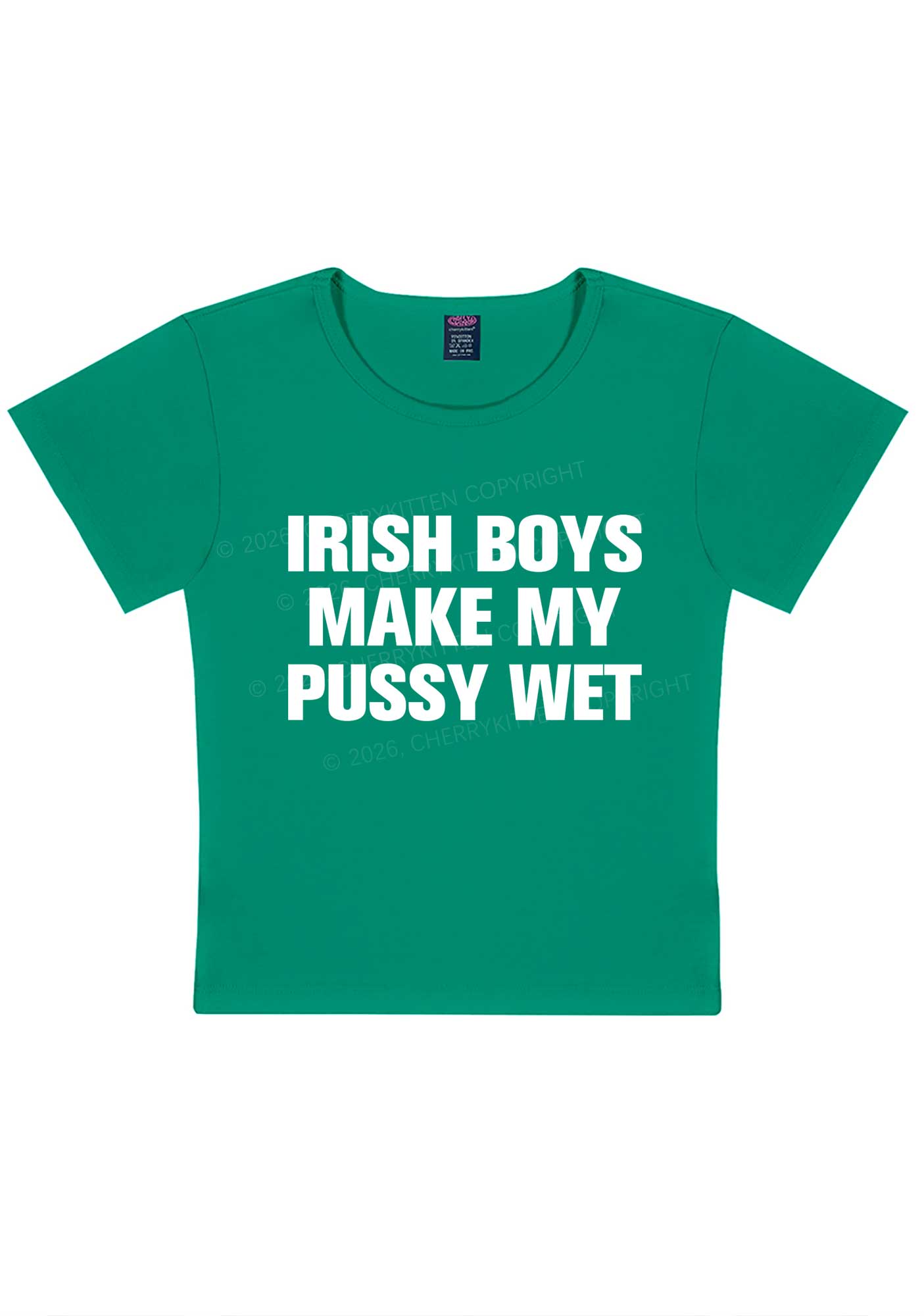 Irish Boys Make My Puxxy Wet St Patricks Y2K Baby Tee Cherrykitten
