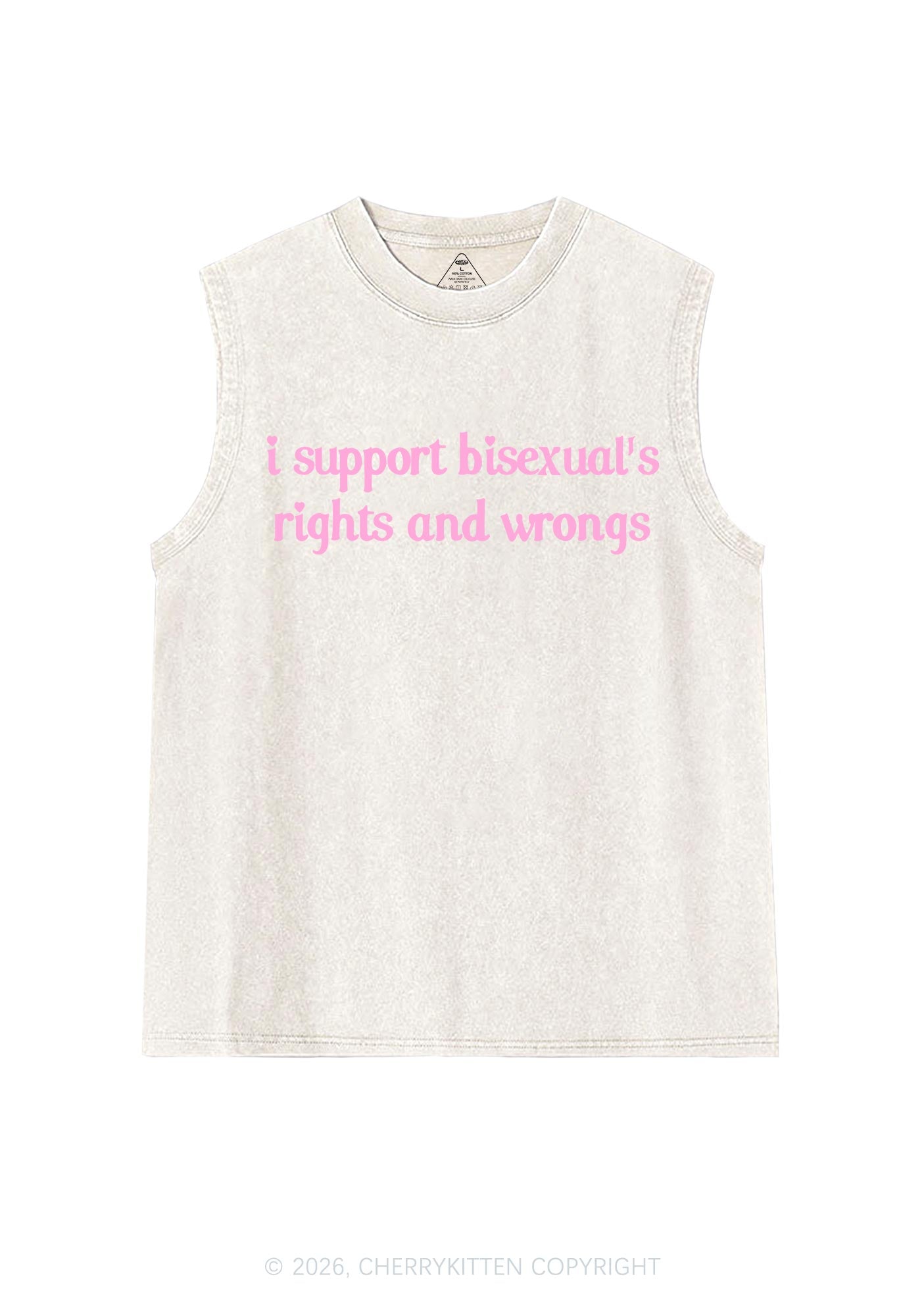 I Support Bisexuals Pride Y2K Washed Muscle Tank Cherrykitten