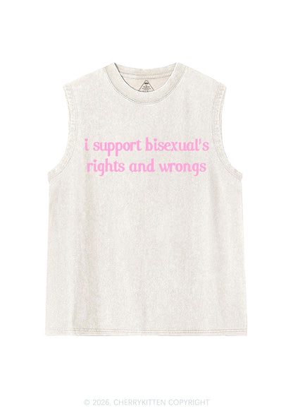 I Support Bisexuals Pride Y2K Washed Muscle Tank Cherrykitten
