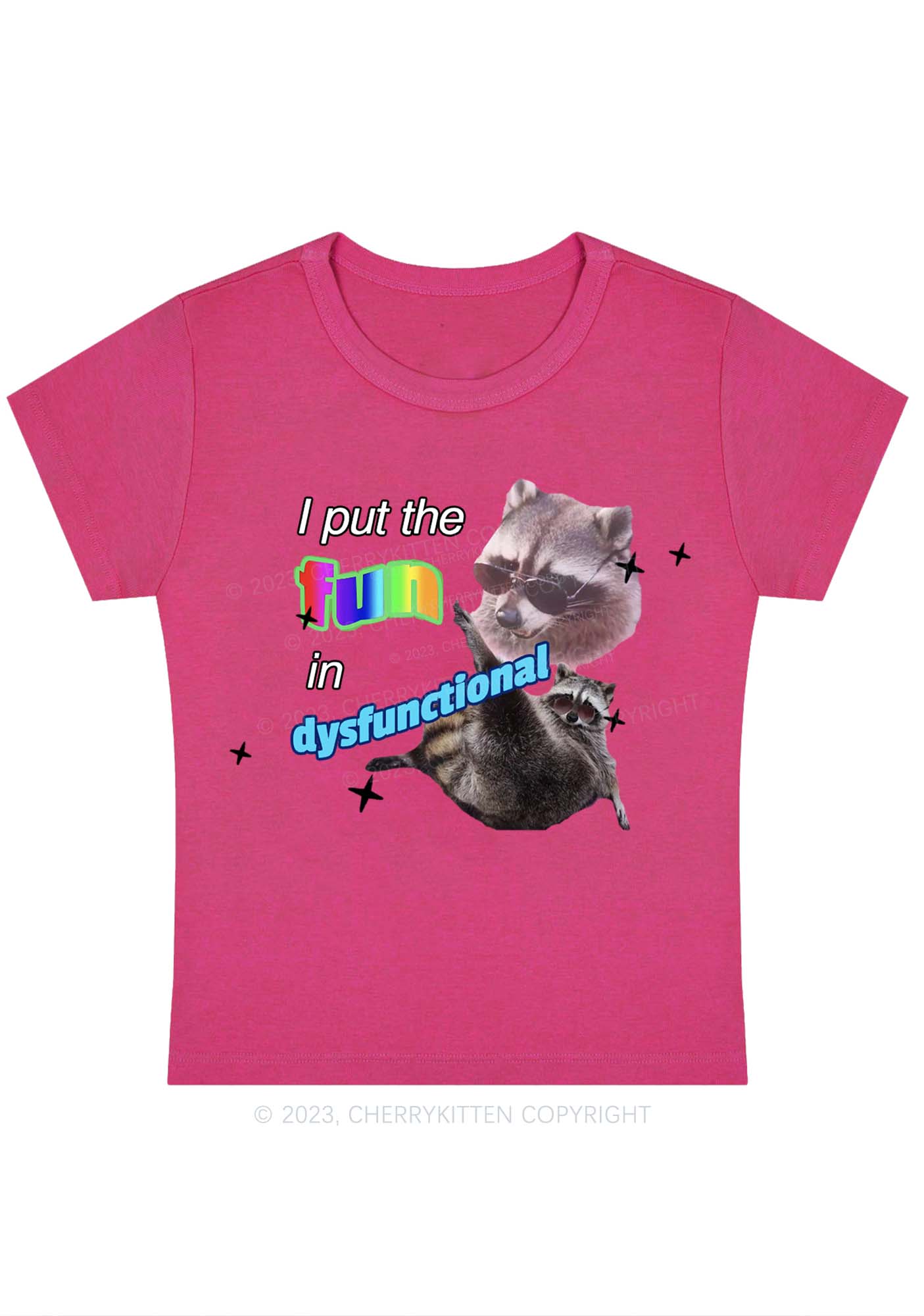 Curvy I Put The Fun In Dysfunctional Baby Tee Cherrykitten