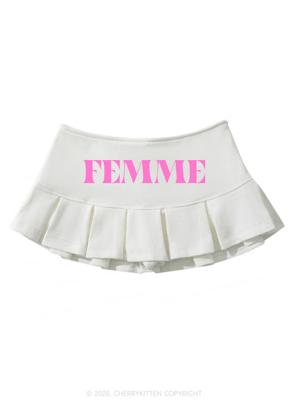 Pink Femme Pride Y2K Mini Pleated Skirts Cherrykitten