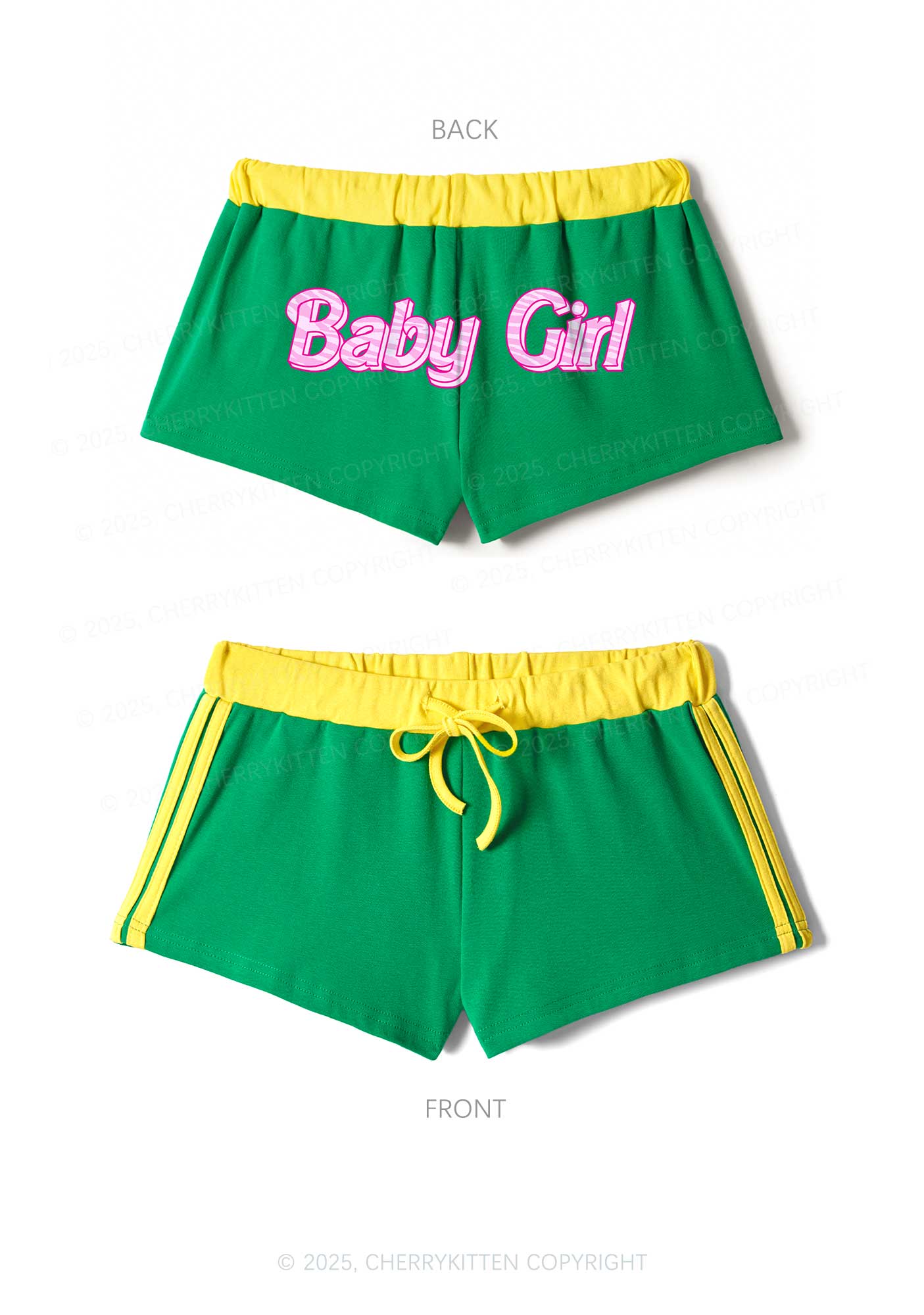Baby Girl Y2K Drawstring Mini Shorts Cherrykitten