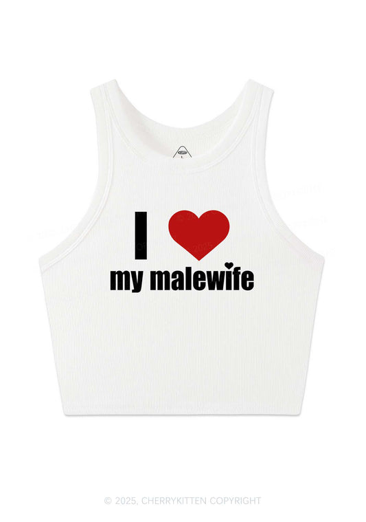 I Love My Malewife Pride Y2K Crop Tank Top Cherrykitten