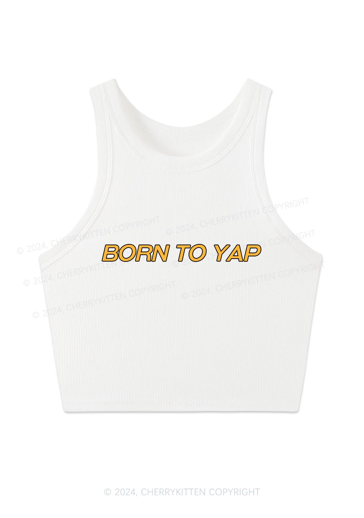 Born To Yap Y2K Crop Tank Top Cherrykitten