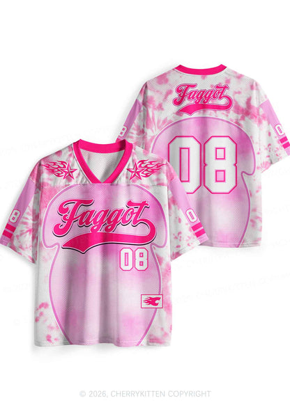 Pink Tie Dye Faggot Pride Y2K Sport Jersey Shirts Cherrykitten