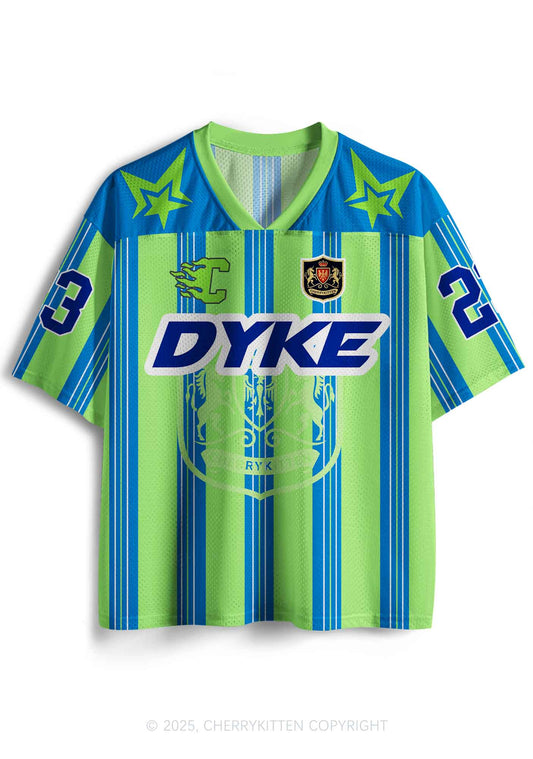 Custom Green DYKE Pride Y2K Sport Jersey Shirts Cherrykitten