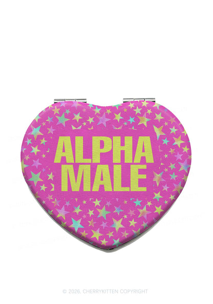 Hot Pink Alpha Male Pride Y2K Folding Makeup Mirror Cherrykitten