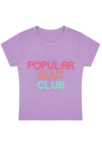 Curvy Popular Slxt Club Baby Tee