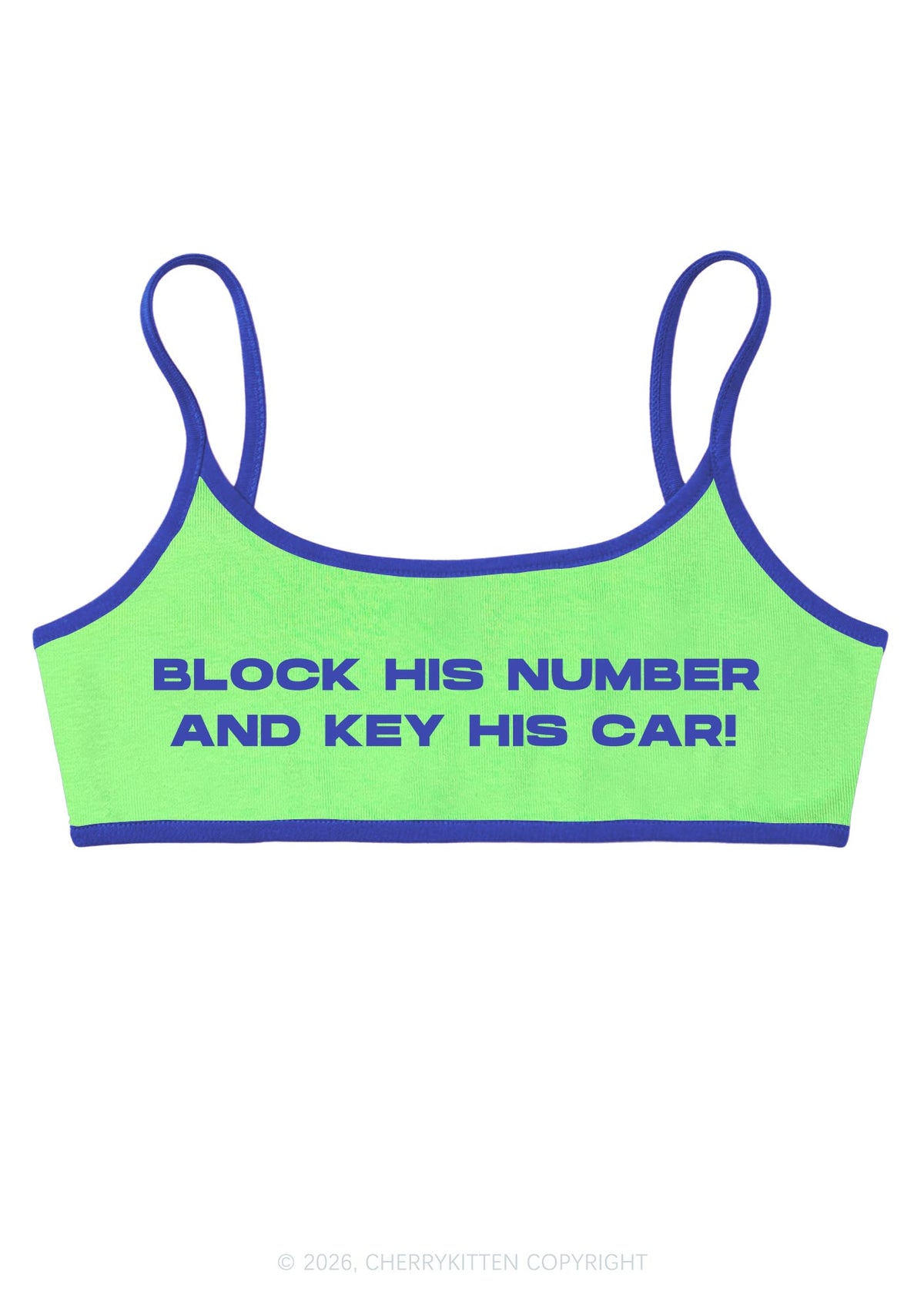 Block His Number Y2K Super Crop Cami Cherrykitten