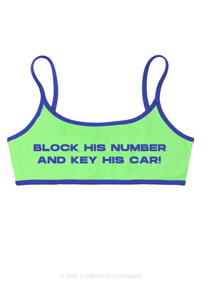 Block His Number Y2K Super Crop Cami Cherrykitten