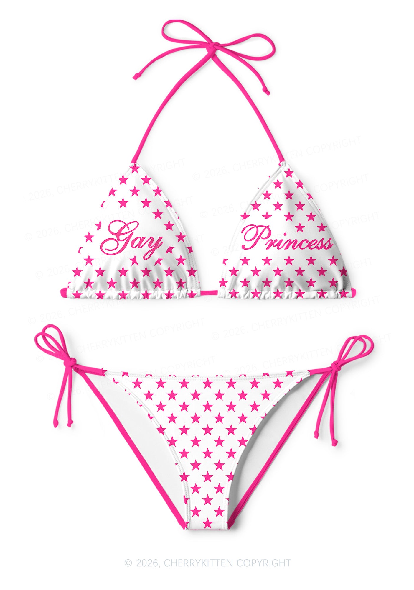 Gay Princess Pride Y2K Print Bikini Set Cherrykitten