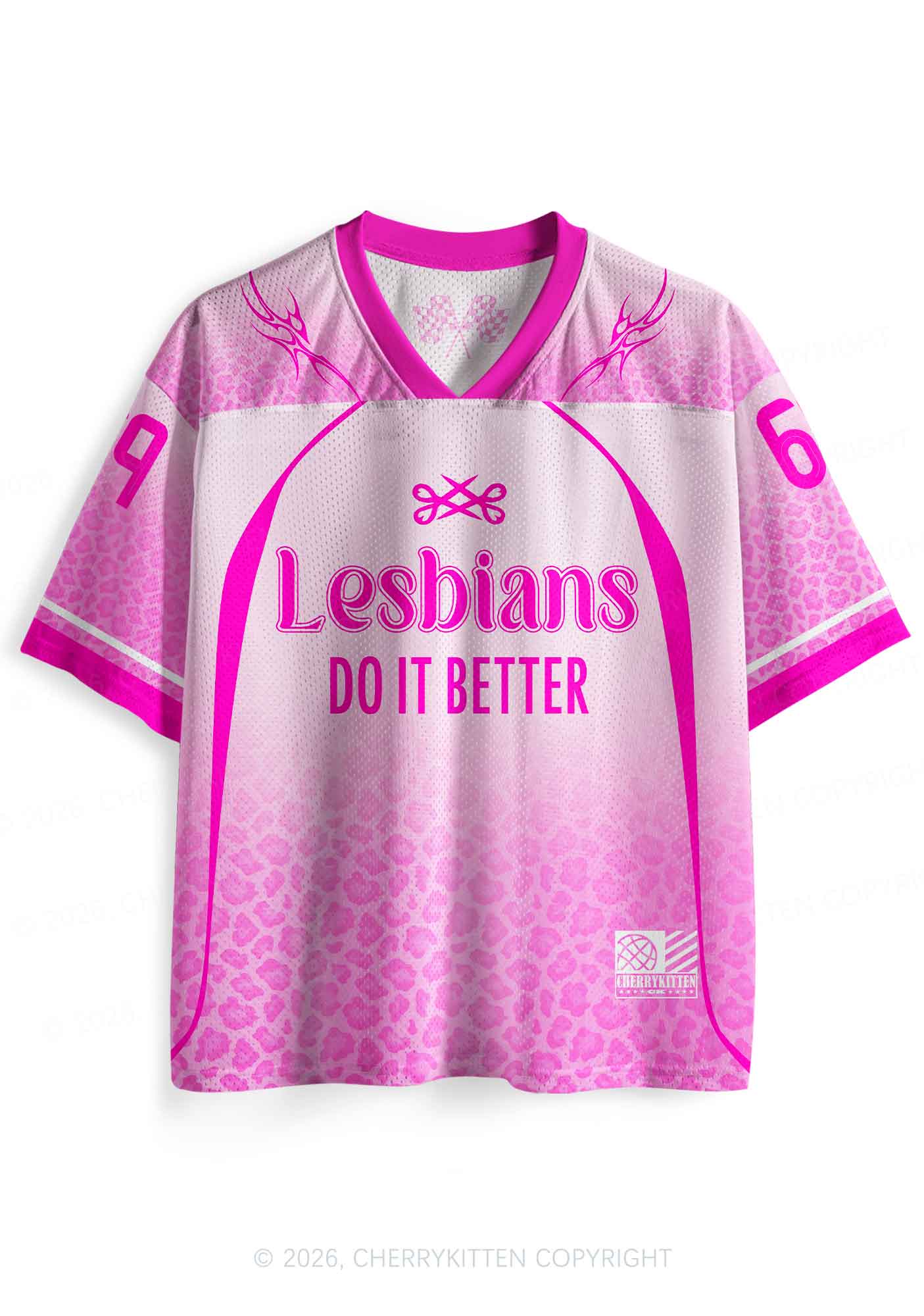 Pink Lesbians Do It Better Pride Y2K Sport Jersey Shirts Cherrykitten