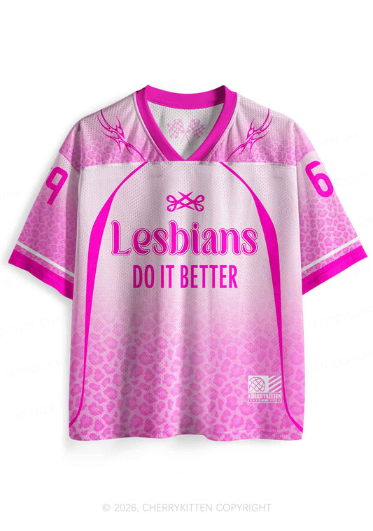 Pink Lesbians Do It Better Pride Y2K Sport Jersey Shirts Cherrykitten