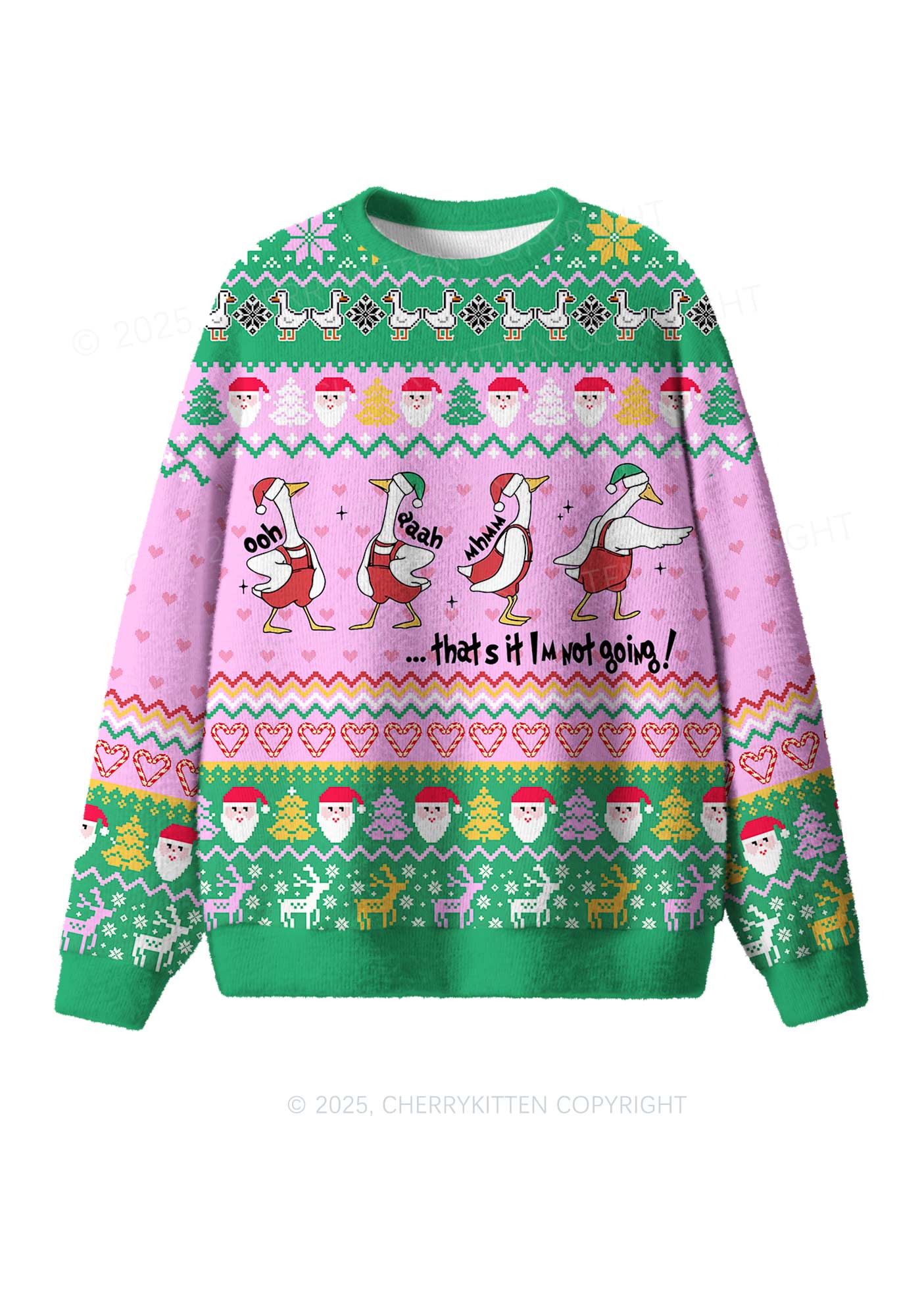 Im Not Going Goose Y2K Christmas Knit Sweatshirt Cherrykitten