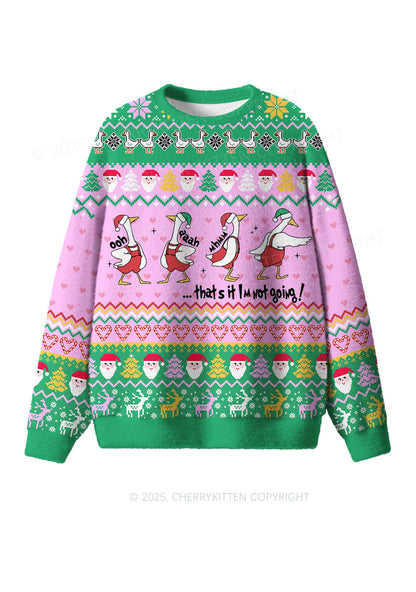Im Not Going Goose Y2K Christmas Knit Sweatshirt Cherrykitten