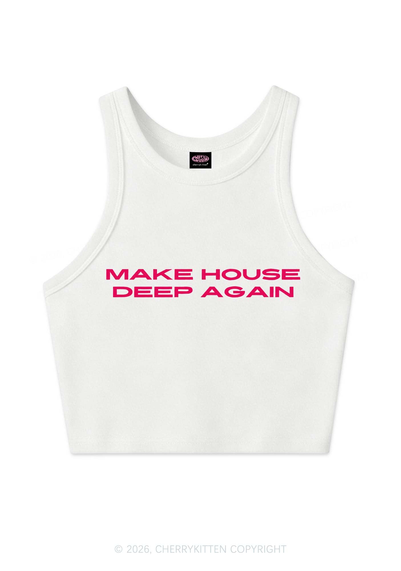 Make House Deep Again Y2K Crop Tank Top Cherrykitten