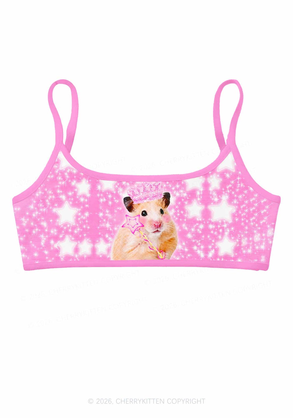 Rat Princess Y2K Print Super Crop Cami Cherrykitten