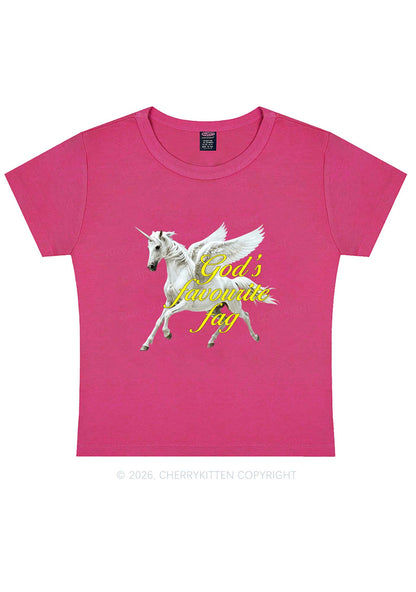 Gods Favourite Fag Pride Y2K Baby Tee Cherrykitten