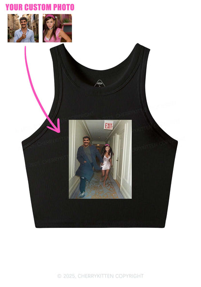 Custom Famous Hallway Photo Y2K Crop Tank Top Cherrykitten
