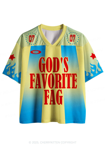Custom Blue Gods Favorite Fag Pride Y2K Sport Jersey Shirts Cherrykitten