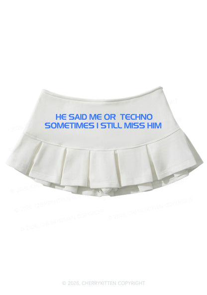 Me Or Techno Y2K Mini Pleated Skirts Cherrykitten
