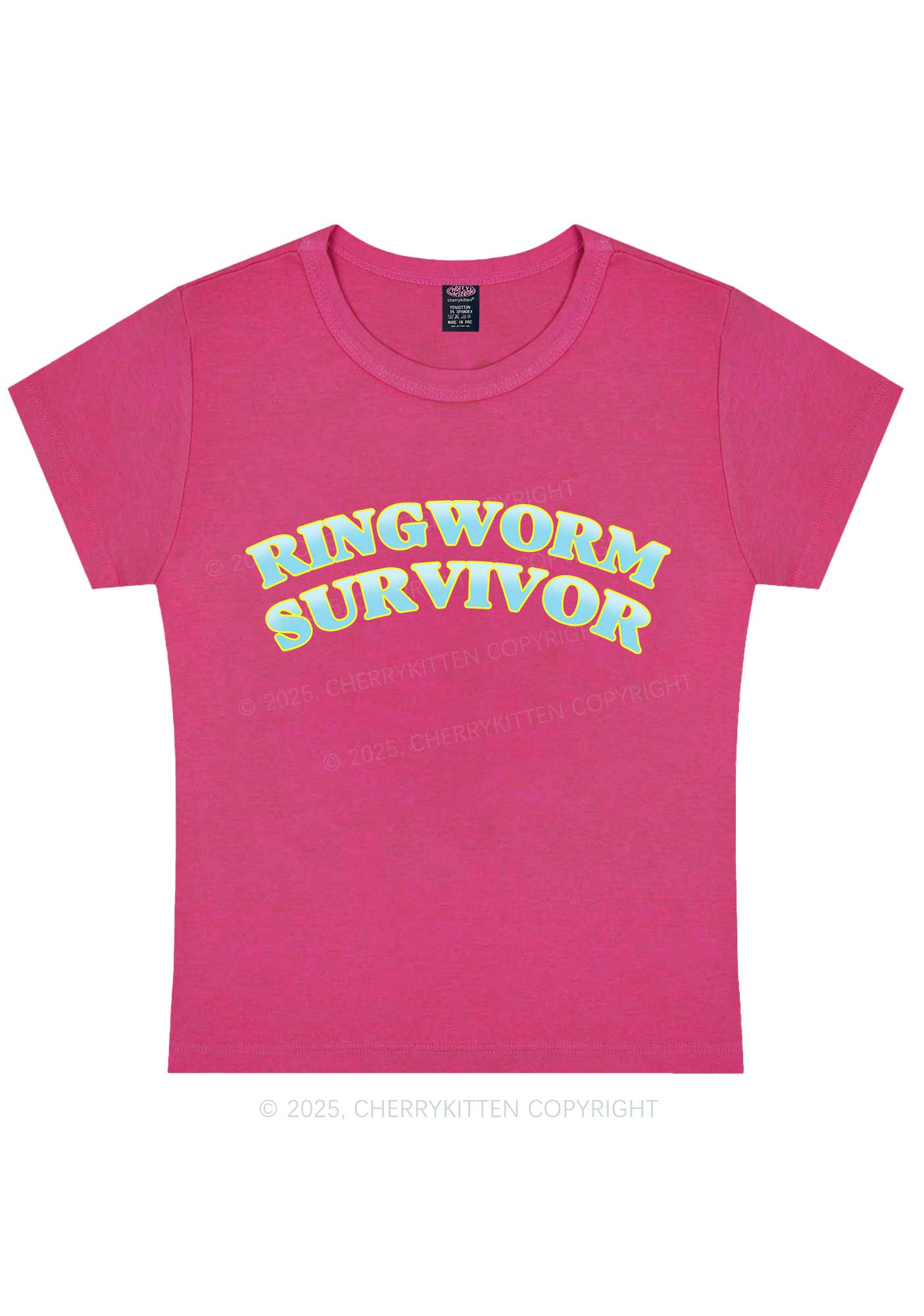 Ringworm Survivor Y2K Baby Tee Cherrykitten