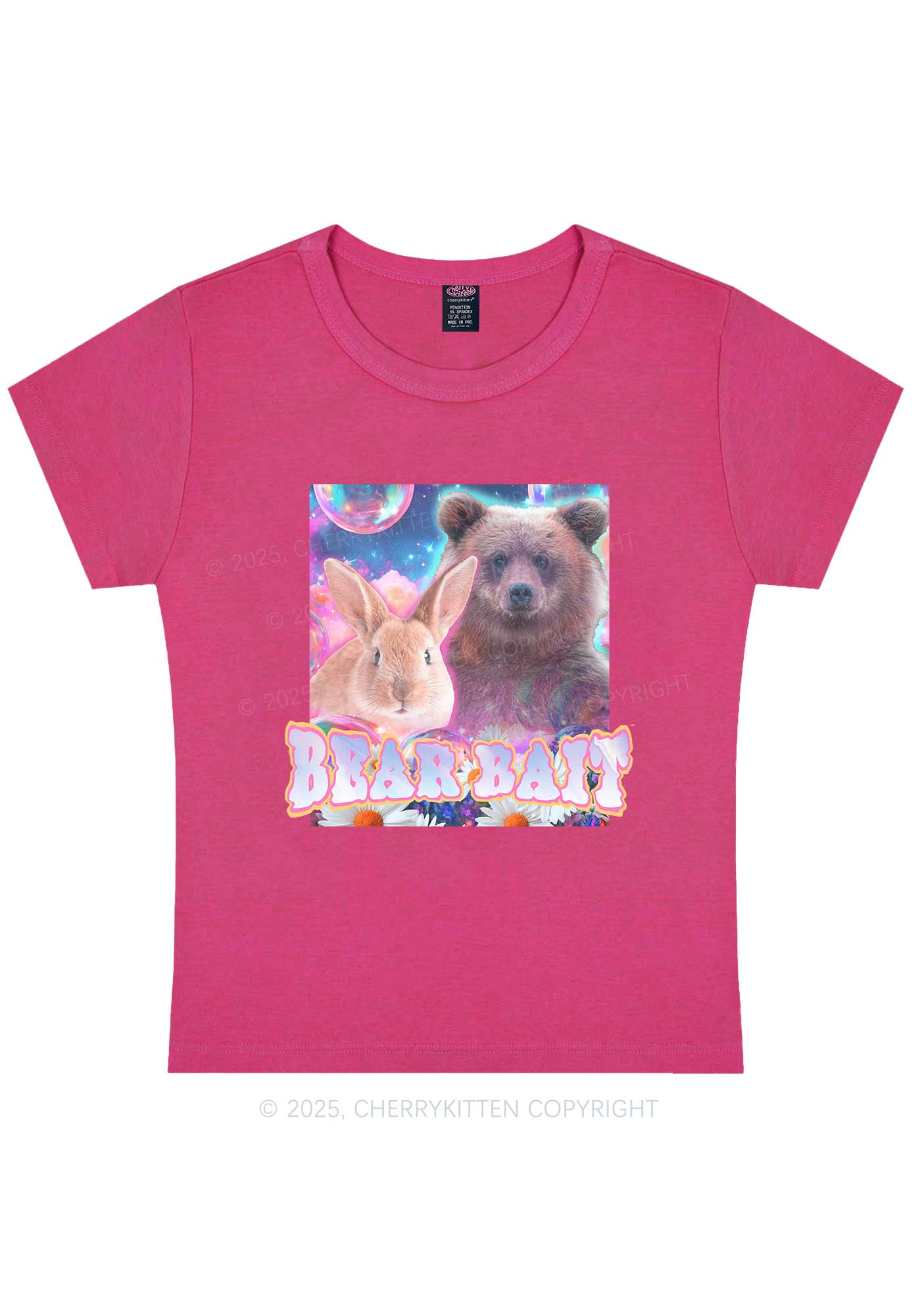 Bear Bait Pride Y2K Baby Tee Cherrykitten