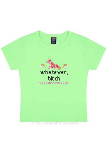 Unicorn Whatever Bxxch Y2K Baby Tee Cherrykitten