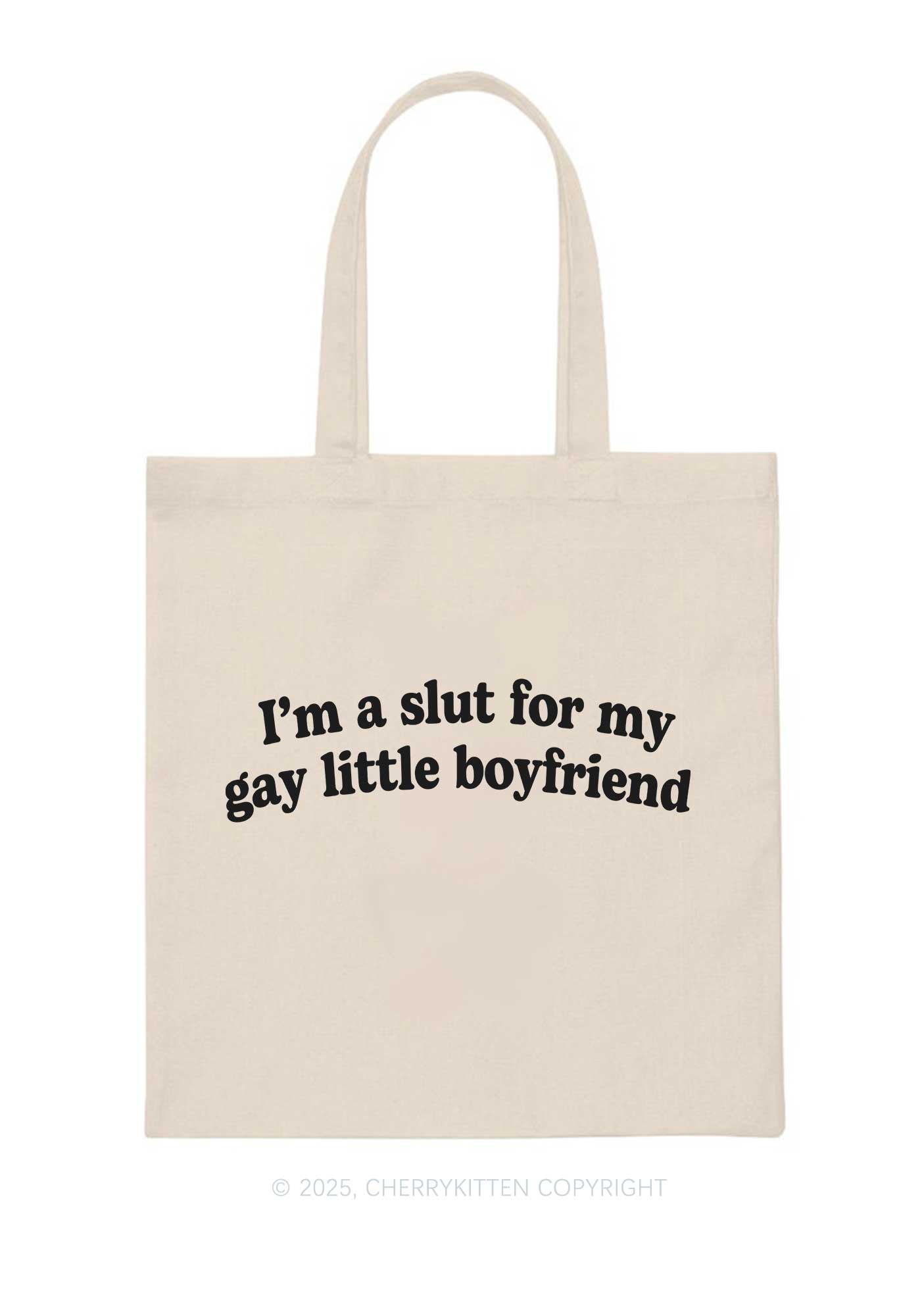 Slxt For My Gay BF Pride Y2K Canvas Tote Bag Cherrykitten