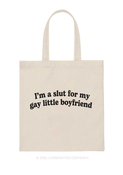 Slxt For My Gay BF Pride Y2K Canvas Tote Bag Cherrykitten