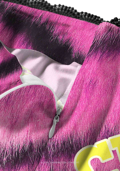 Pink Tiger Stripe Custom Text Y2K Print Midi Skirt Cherrykitten