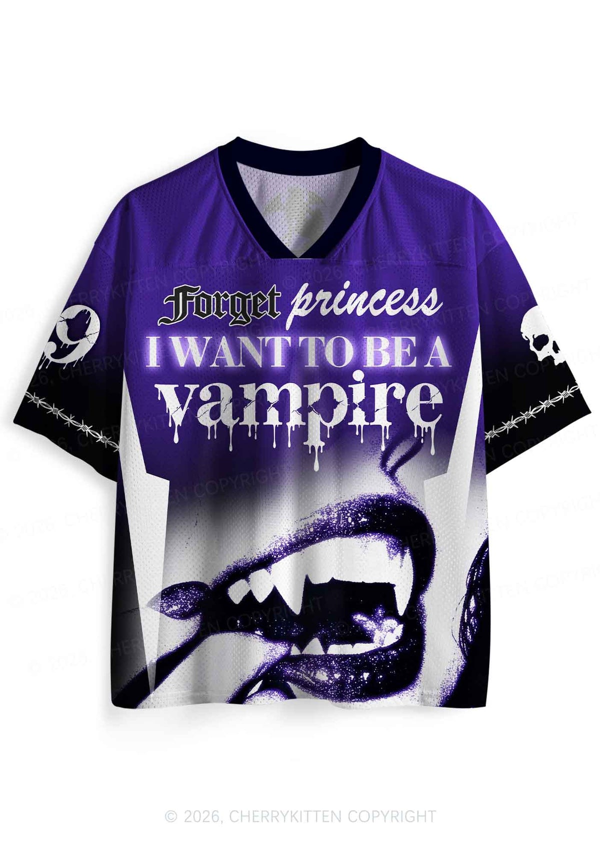 Halloween Want To Be Vampire Y2K Sport Jersey Shirts Cherrykitten